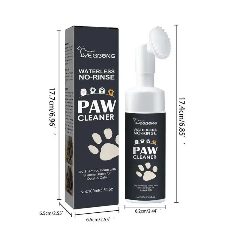100mlPaw Cleaner Foam Dog Claw Cleaner Cat Paw Cleaner Waterless Pet Shampoo with Dog Brush for Rinse-free Cat Paw Deep Cleanser — image 6