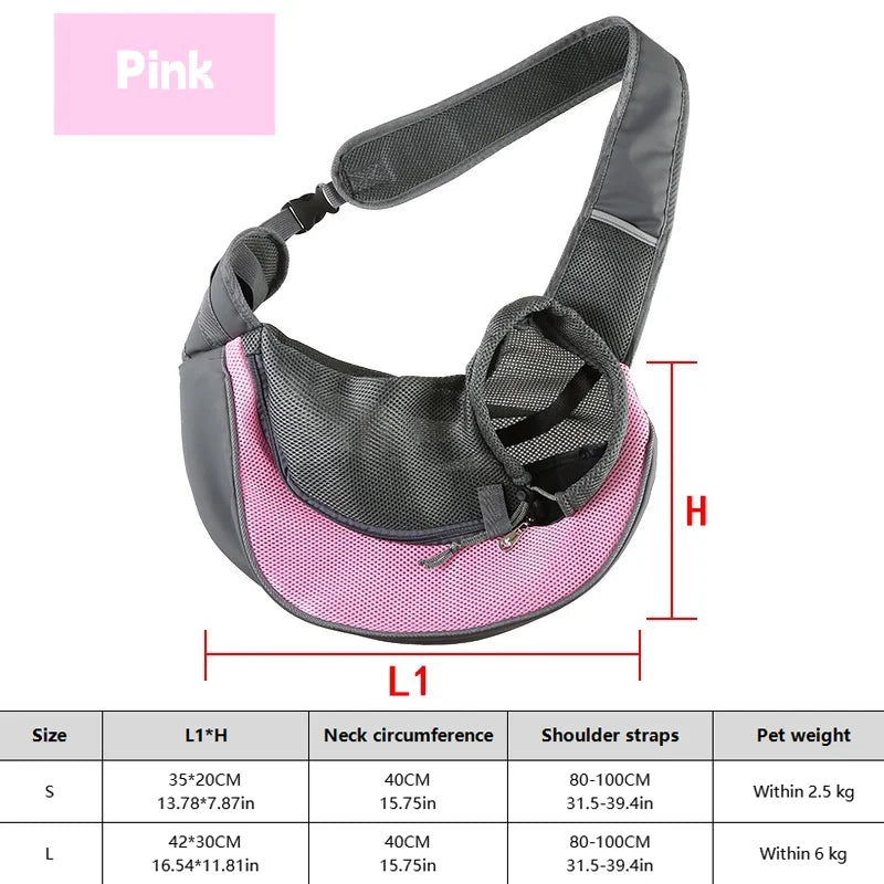 1Pc Dog out backpack,Dog Sling Carrier Breathable Mesh Travel Crossbody Bag For Puppy Cat Hiking Camping — image 10