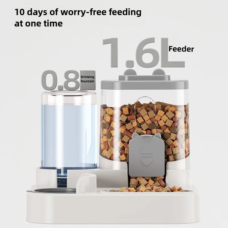 Cat Bowl Automatic Feeder with Spill Proof Design with Water Fountain Pet Food Dispenser for Small Medium Large Cats Dogs — image 2