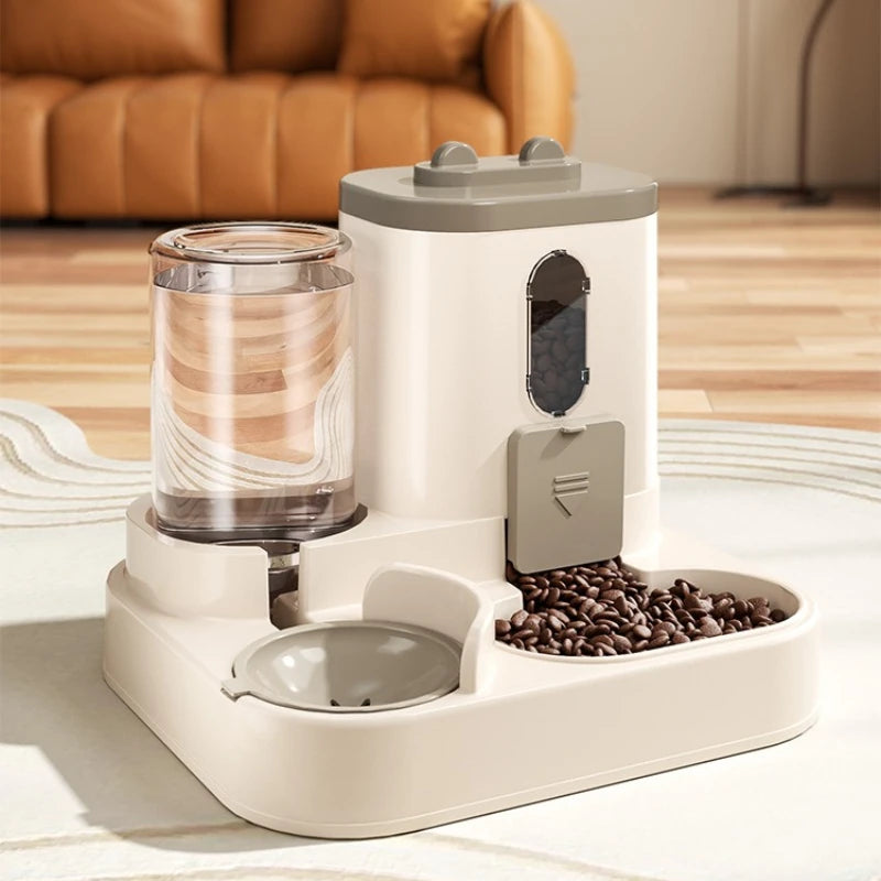 Cat Bowl Automatic Feeder with Spill Proof Design with Water Fountain Pet Food Dispenser for Small Medium Large Cats Dogs — image 1