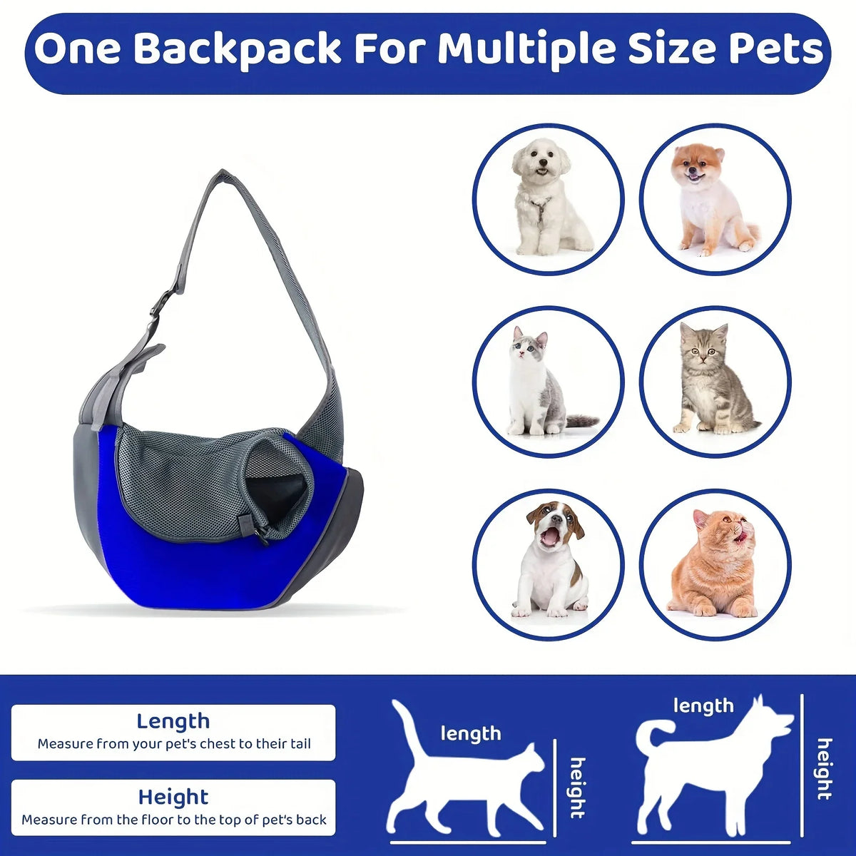 1Pc Dog out backpack,Dog Sling Carrier Breathable Mesh Travel Crossbody Bag For Puppy Cat Hiking Camping — image 6