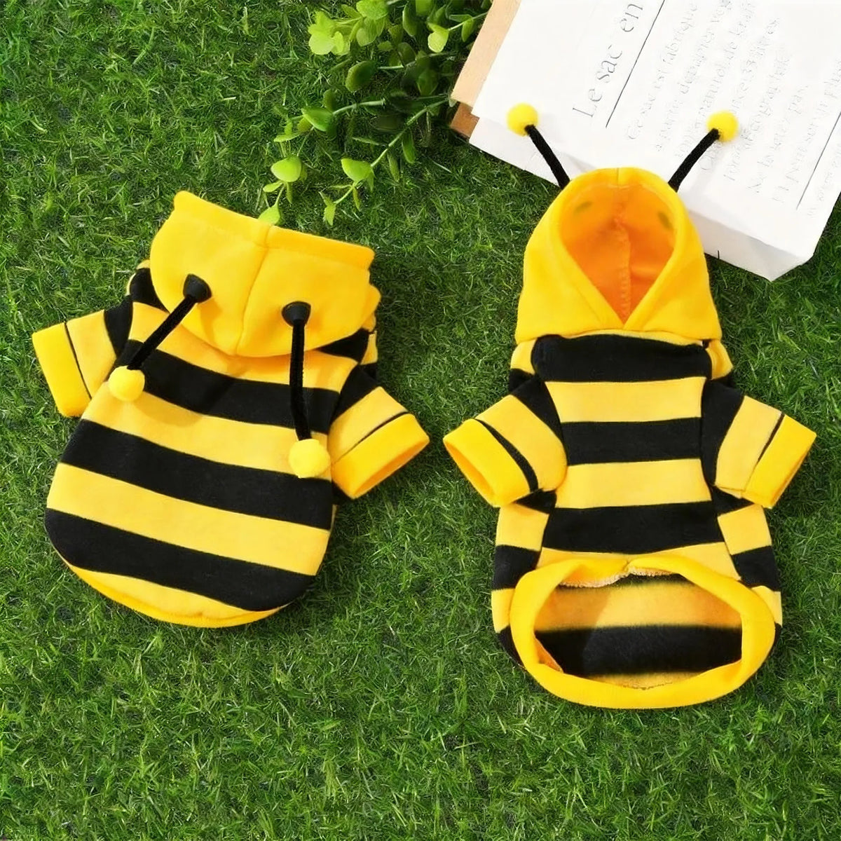 1PCS Bee Transformation Pet Hoodie Autumn Winter Dog Clothes For Small Puppy Teddy Schnauzer Cat Cosplay Costume — image 3