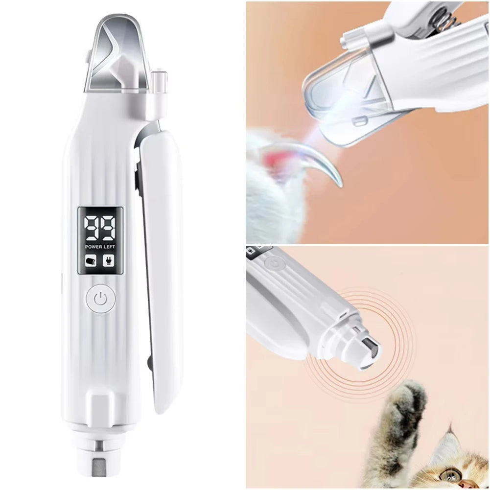 2 in 1 Electric Pet Nail Trimmer with LED Lights Pet Nail Grinder Dog Nail Trimmer and Grinder for Small Medium Large Dogs/Cats — image 3