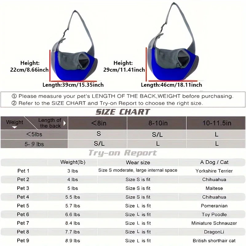 1Pc Dog out backpack,Dog Sling Carrier Breathable Mesh Travel Crossbody Bag For Puppy Cat Hiking Camping — image 5
