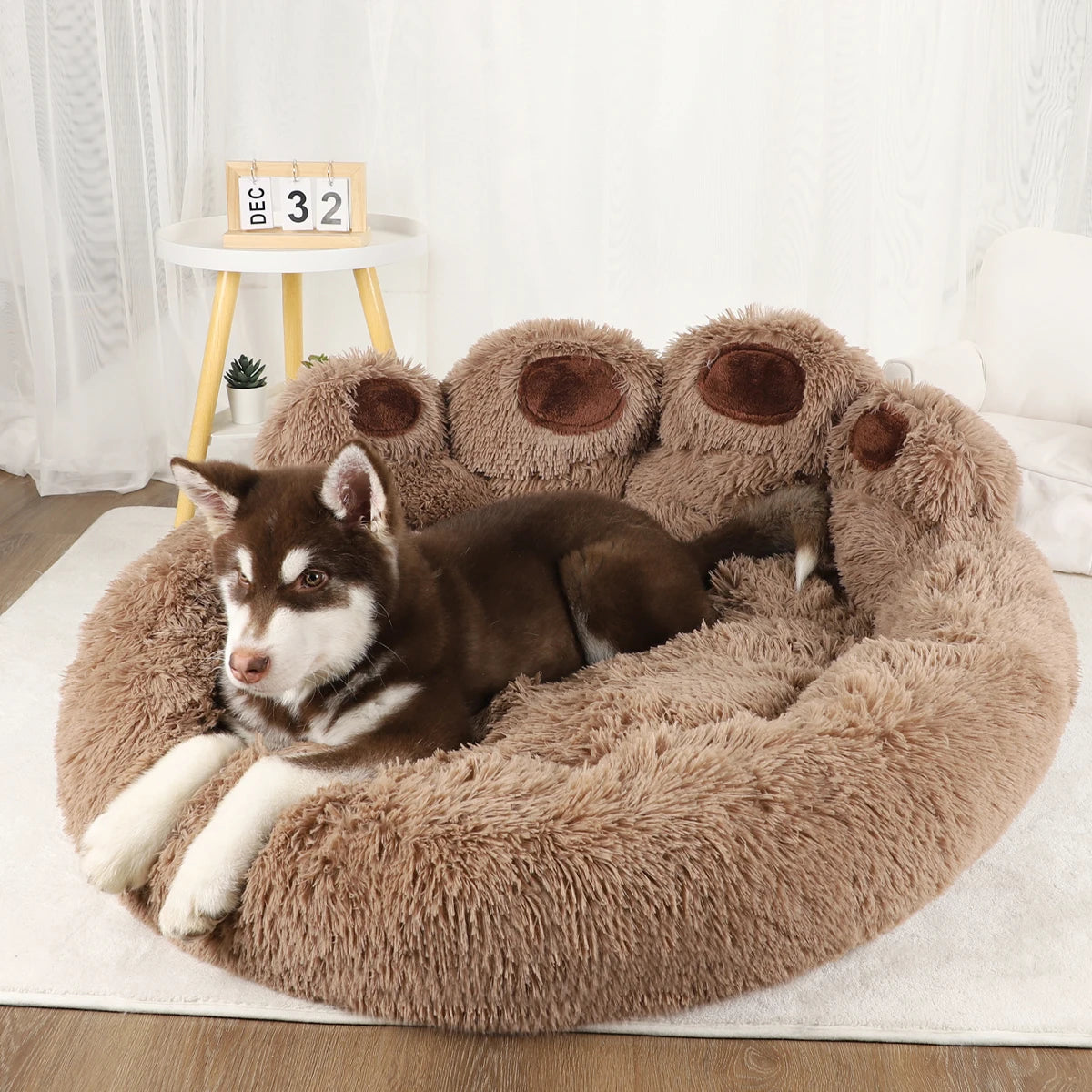 Fluffy Dog Bed Winter Warm Large Pet Products Small Sofa Baskets Pets Kennel Mat Puppy Cats Supplies Basket Blanket Accessories — image 1