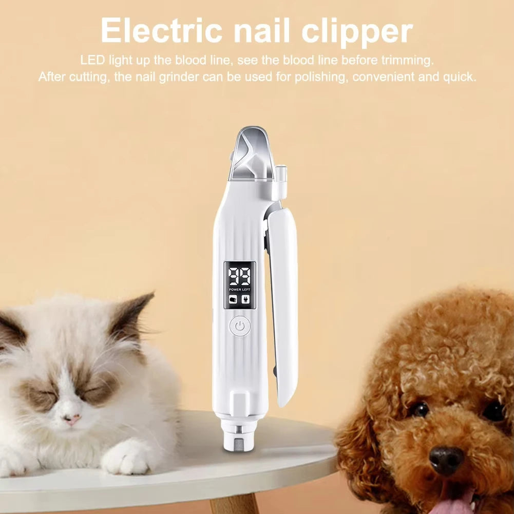 2 in 1 Electric Pet Nail Trimmer with LED Lights Pet Nail Grinder Dog Nail Trimmer and Grinder for Small Medium Large Dogs/Cats — image 5
