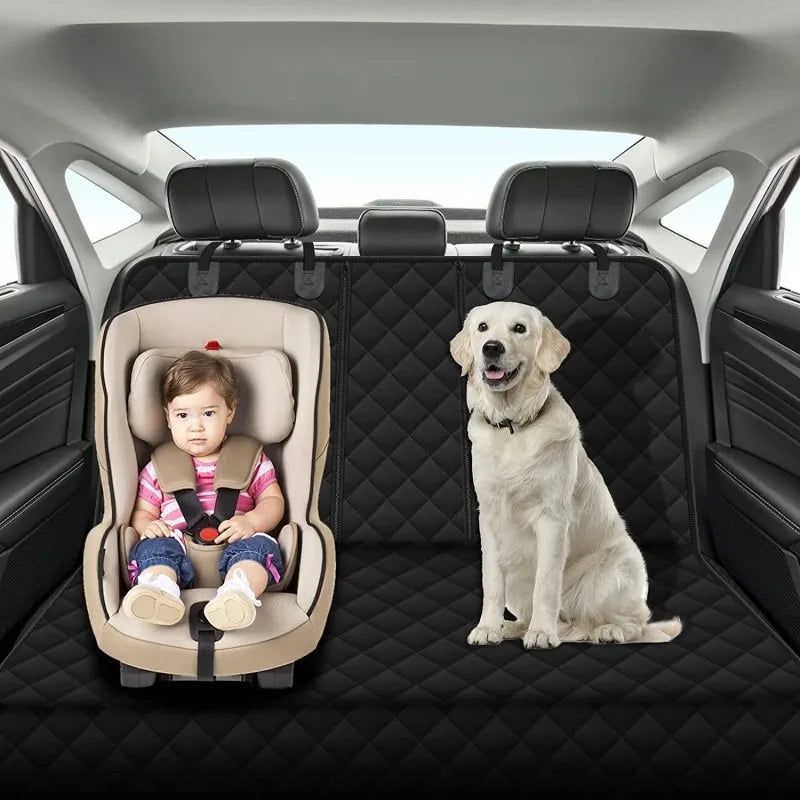 Car Dog Seat Cover for Back Seat Waterproof Auto Rear Pet Seat Protector Mat Nonslip Universal Safety Carrier For Outing Dogs — image 4