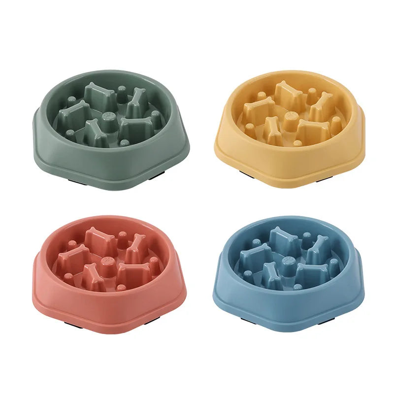 Pet Cat Dog Slow Food Bowl Fat Help Healthy Round Anti-choking Thickened And Non-slip Multiple Colors Shapes — image 6