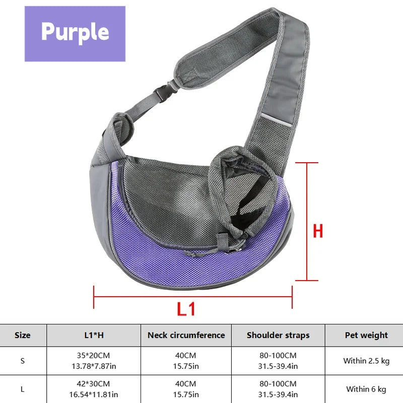 1Pc Dog out backpack,Dog Sling Carrier Breathable Mesh Travel Crossbody Bag For Puppy Cat Hiking Camping — image 8