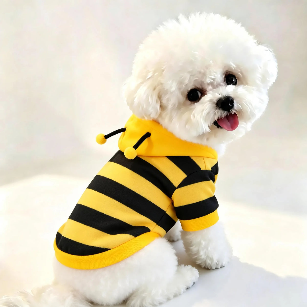 1PCS Bee Transformation Pet Hoodie Autumn Winter Dog Clothes For Small Puppy Teddy Schnauzer Cat Cosplay Costume — image 4