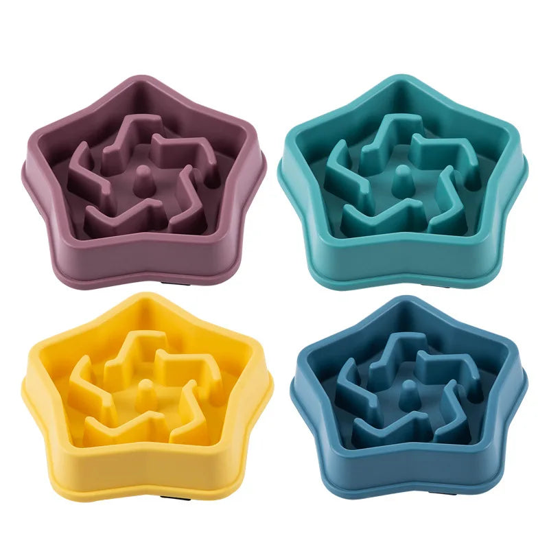 Pet Cat Dog Slow Food Bowl Fat Help Healthy Round Anti-choking Thickened And Non-slip Multiple Colors Shapes — image 2
