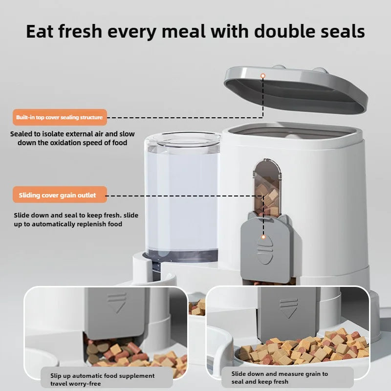 Cat Bowl Automatic Feeder with Spill Proof Design with Water Fountain Pet Food Dispenser for Small Medium Large Cats Dogs — image 4