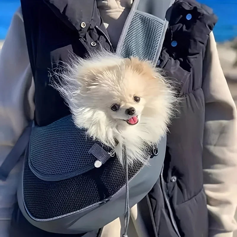 1Pc Dog out backpack,Dog Sling Carrier Breathable Mesh Travel Crossbody Bag For Puppy Cat Hiking Camping — image 4